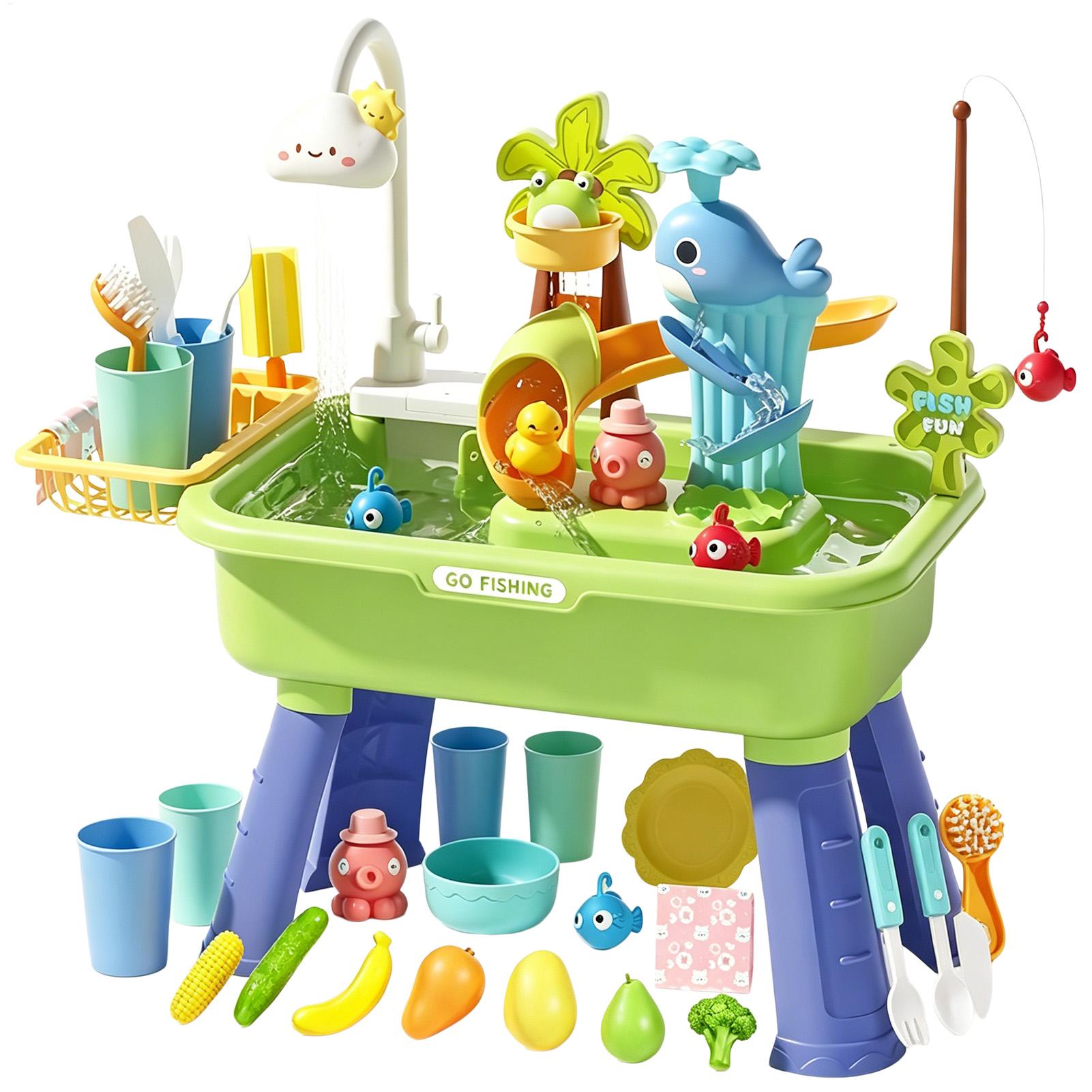 Kids Outdoor Sensory Table - Table d'eau pour enfants avec pompe,