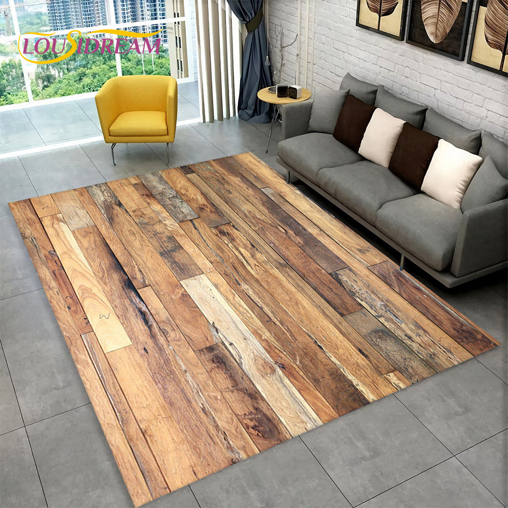 Kids Outdoor Kitchen - Tapis rétro Mars en bois 3D,