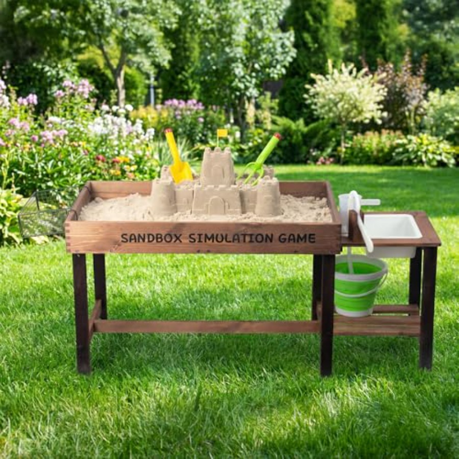 Kids Outdoor Sensory Table - Table de jeu en bois d'extérieur