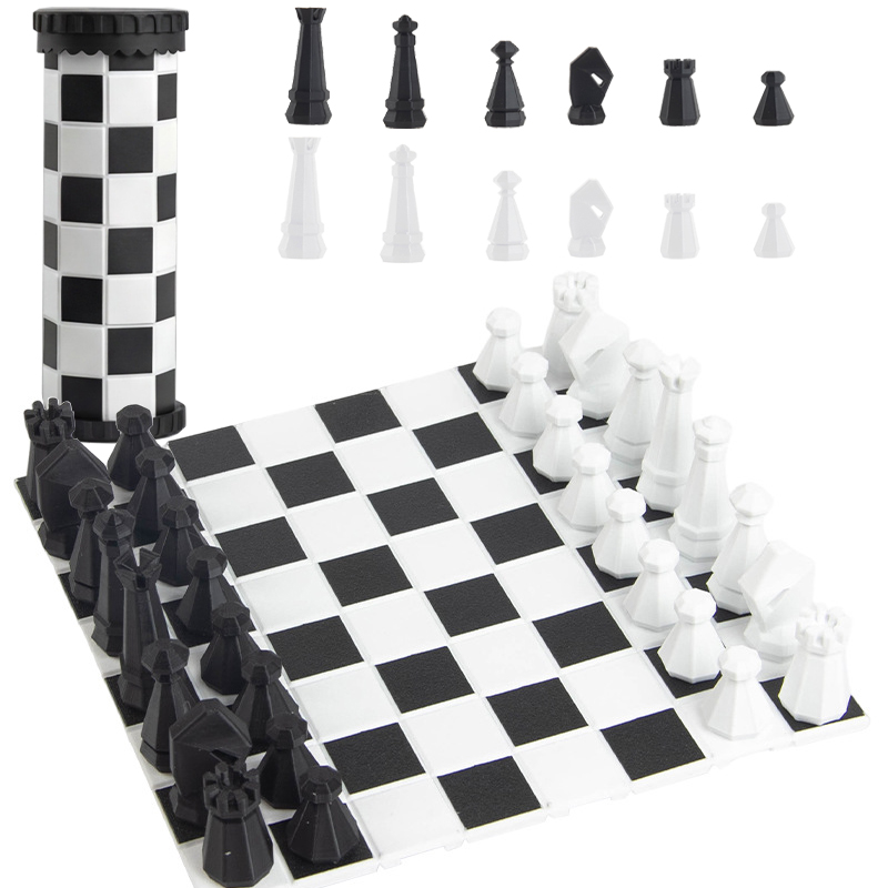 Kids Outdoor Activity Toys - Jeu d'échecs portable 2 en 1,
