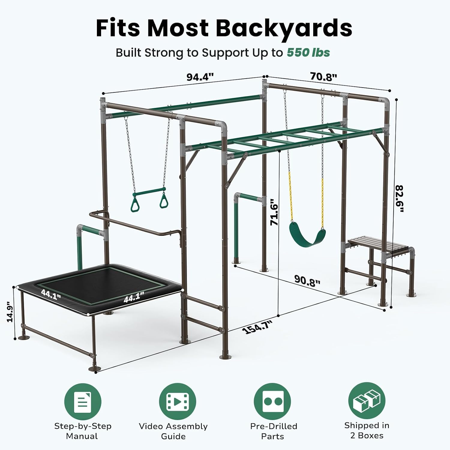 Structure de jeux d'extérieur  - Kids Outdoor Monkey Bars avis et prix
