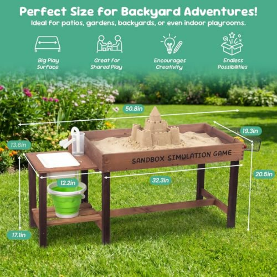 Table de jeu en bois d'extérie - Kids Outdoor Sensory Table avis et prix